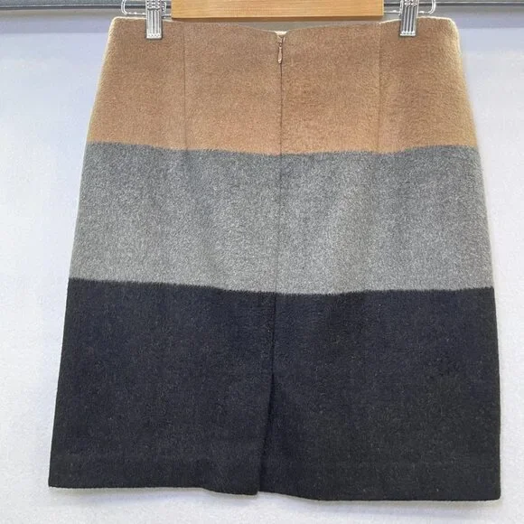 Amanda + Chelsea colorblock wool blend mini skirt womens sz 8 - Picture 2 of 9